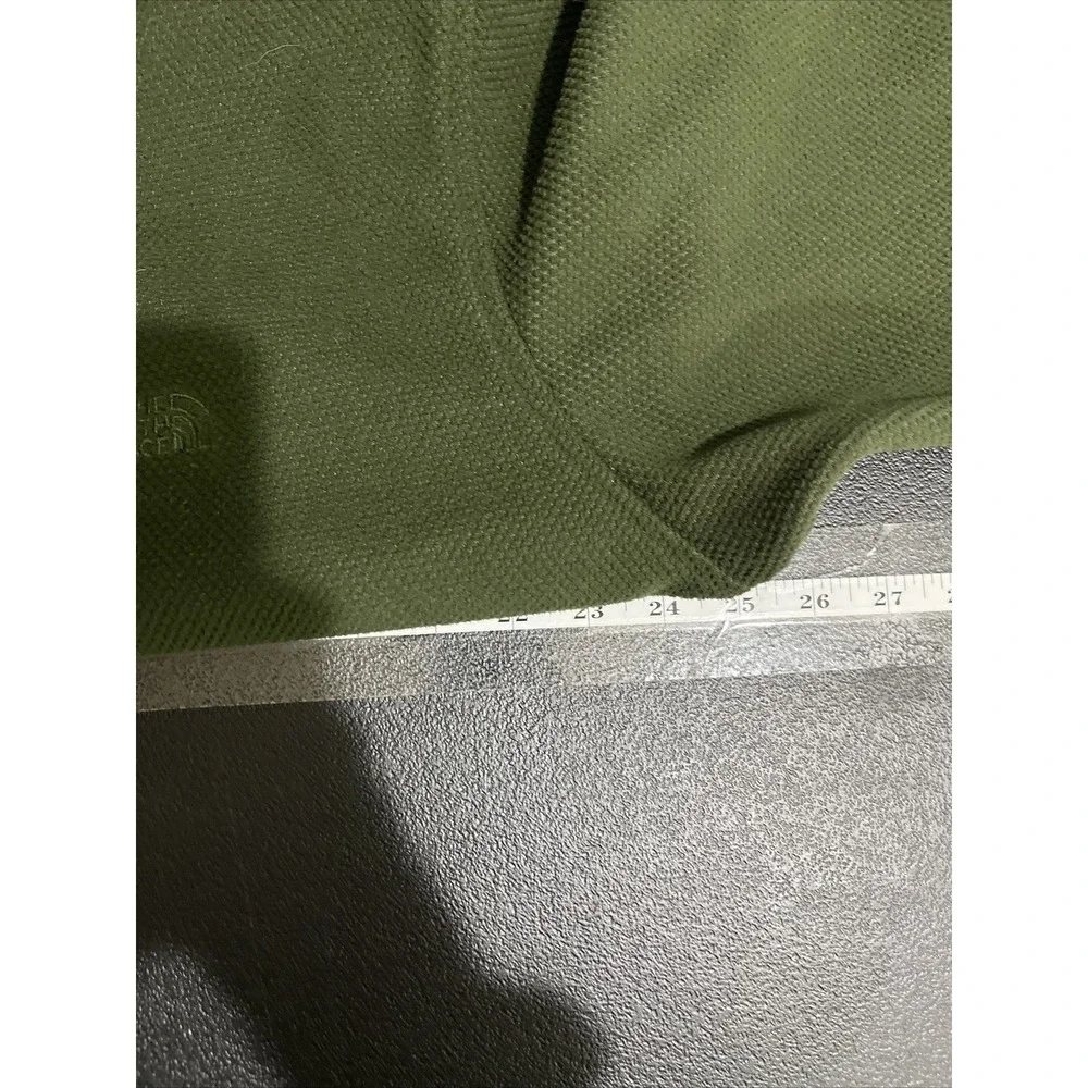 North Face Mens Quarter Zip Pullover‎ Sz L Olive Waffle Knit Mock Thermal Fleece